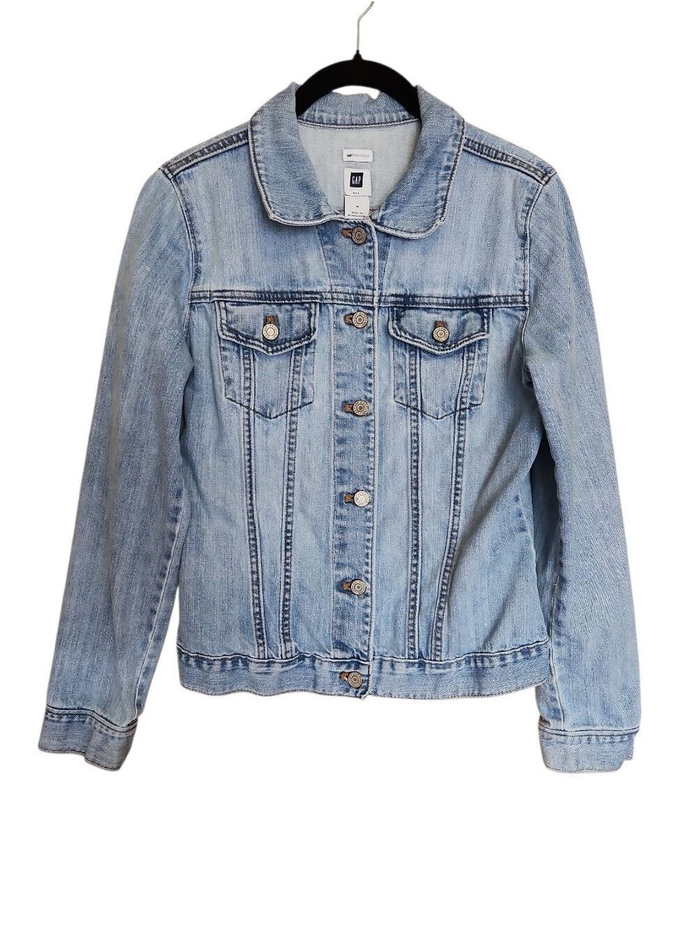 GAP ICONIC STRETCH DENIM JEAN JACKET LIGHT WASH SMALL LIKE NEW!